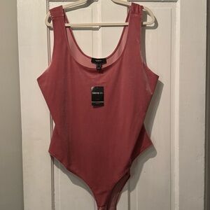 Forever 21+ Rose Velvet Bodysuit size 3x